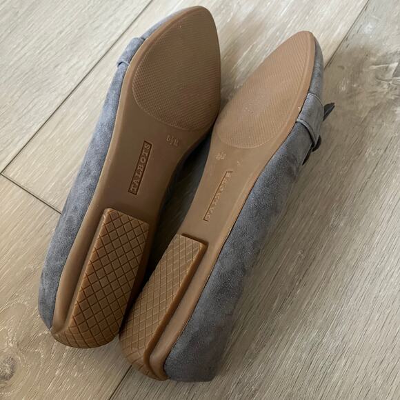 Talbots 'Francesca' Women's 8.5 Driving Flat Tassel Loafer Gray Suede Pointy Toe - Picture 6 of 11